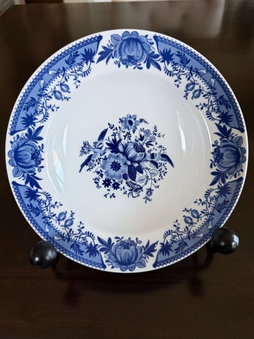 Vintage Rare Kahla Cobalt Blue & White German Porcelain 9.25” Bowl